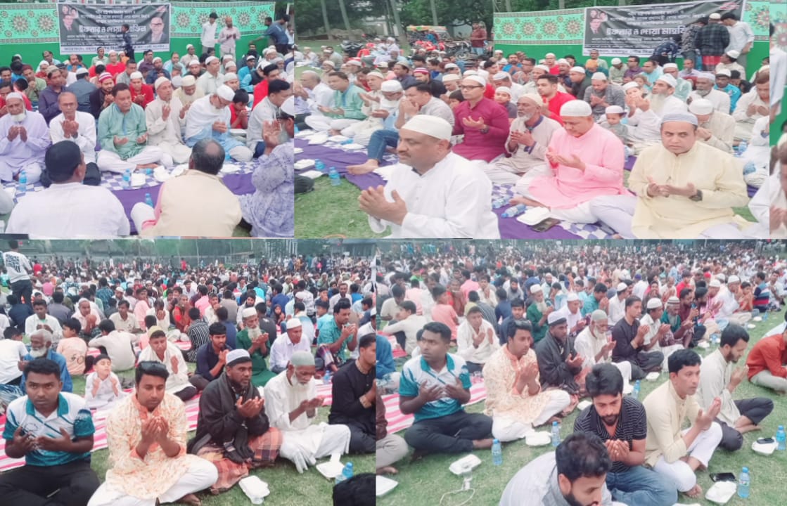 রাষ্টপ্রতি জিয়াউর রহমান ও বেগম খালেদা জিয়ার আত্মার মাগফিরাত কামনায়,রহনপুরে বিএনপির ইফতার মাহফিল